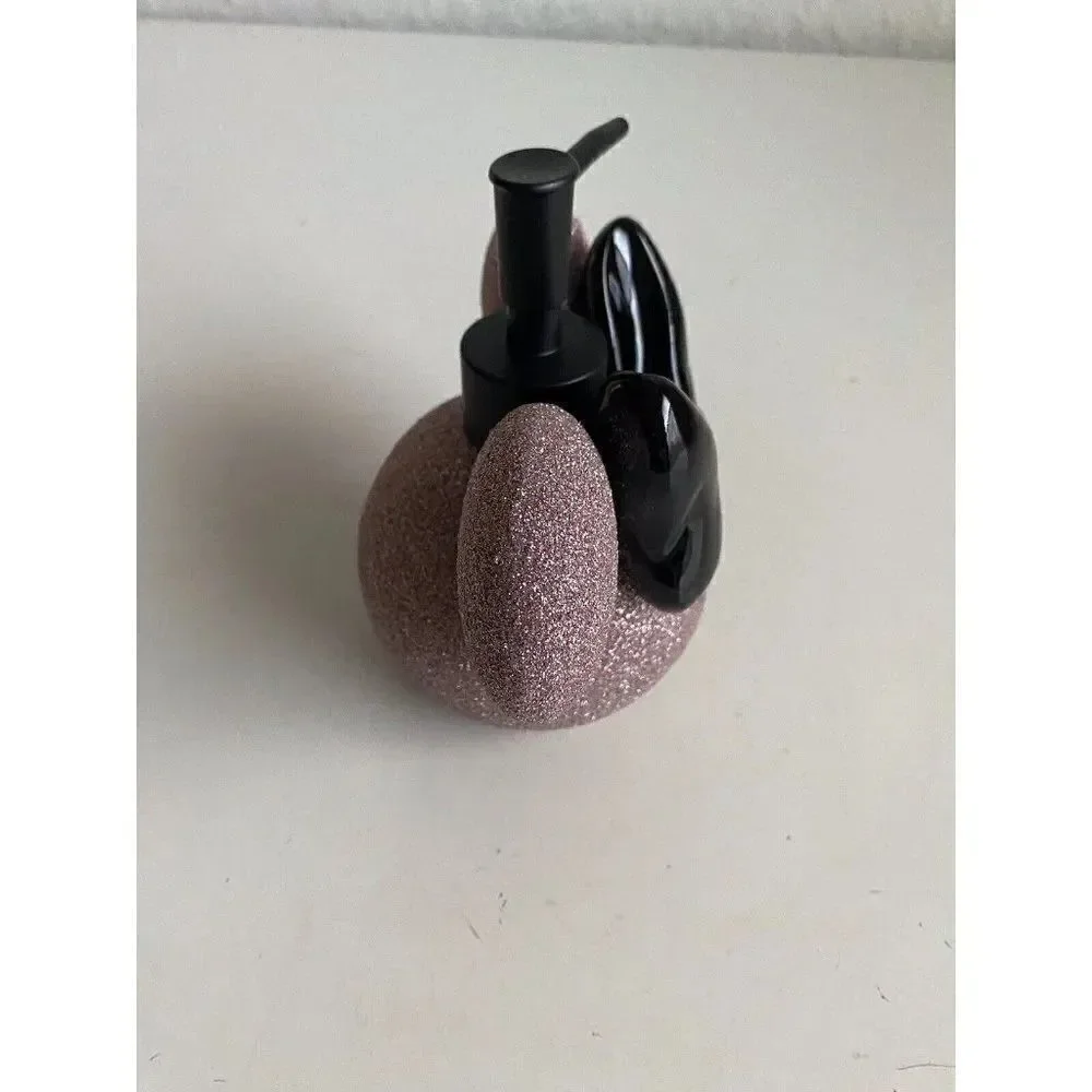 DISNEY Minnie MOUSE Rose Gold Glitter Black Ears SOAP Lotion DISPENSER With PUMP